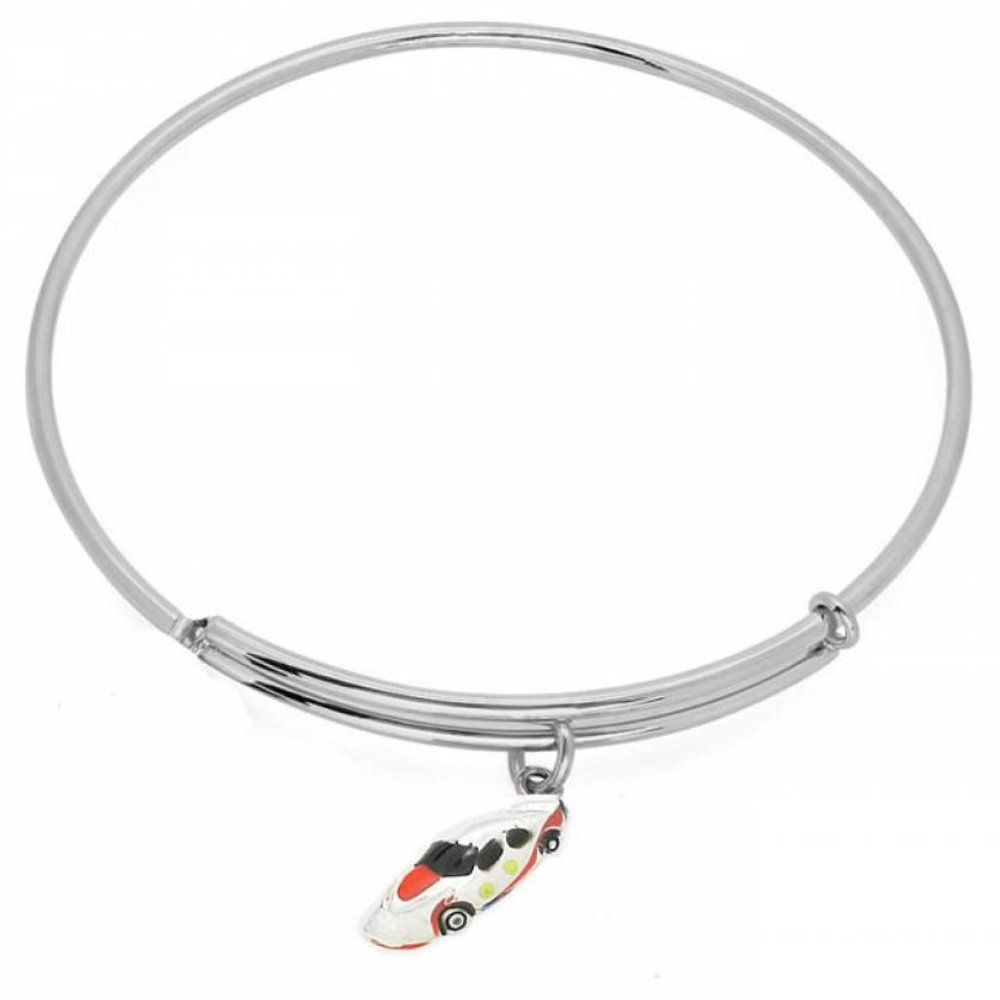 Expandable Wire Bangle Bracelet Race Car NEW